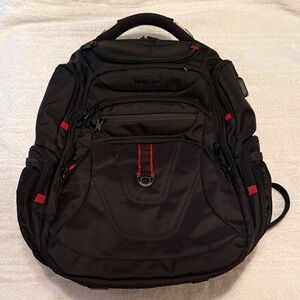 Kroser Black Backpack with Red Trim